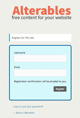 Alterables Registration Form