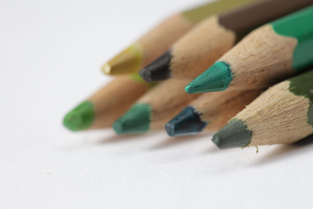 Green Pencils Close-up