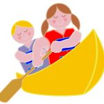 Illustration of scouts in a canoe