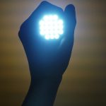 LED light held in a hand