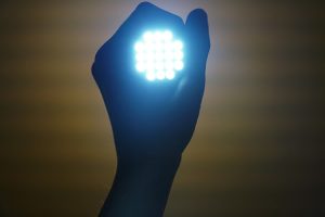 LED light held in a hand