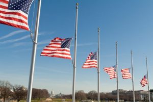 US Flags at Half Staff