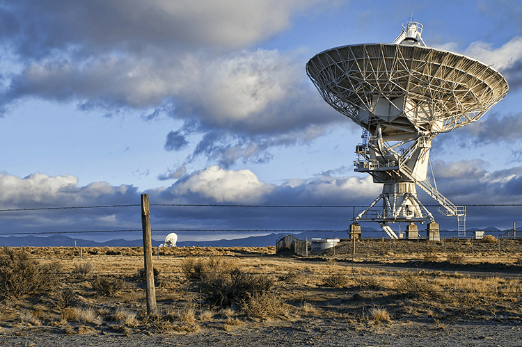 A radio telescope is an interesting and uncommon photo subject.