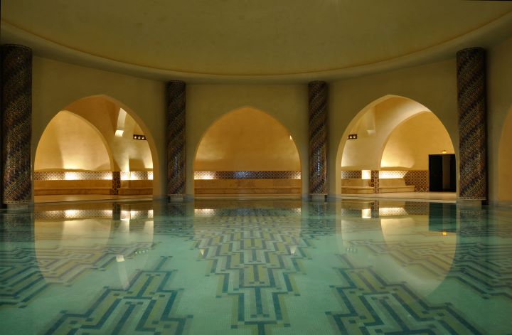 Interior of Turkish bath in Morocco