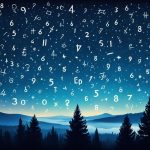 numbers and symbols in the night sky