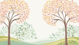 trees created with soft, pastel colors and gentle curves.
